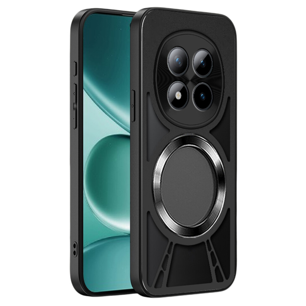 (Black) For Xiaomi Poco M8 5G / Redmi Note 15 5G (Global) / 15 4G (Global) Magnetic Case Hollow Heat Dissipation Silicone + Pc + Metal Bum Black 6914295193870