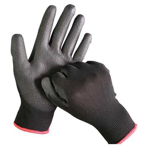 Leott Nitrile Coated Work Gloves Black 12 Pairs