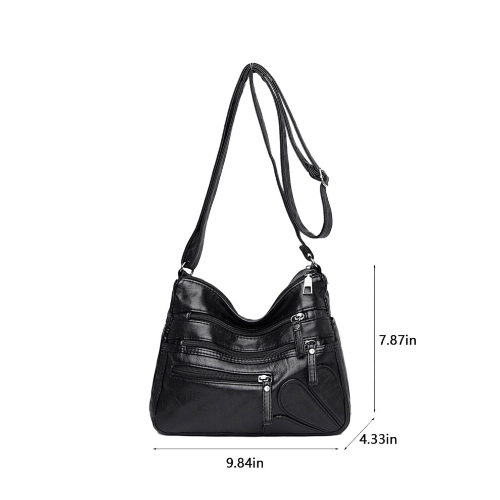 Women's Crossbody Bag Double Zipper Large Capacity