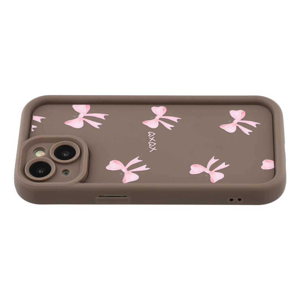 (Bow / ) For Iphone 13 Case Aesthetic Pattern Print Tpu Shockproof Phone Cove Brown 6914297661759