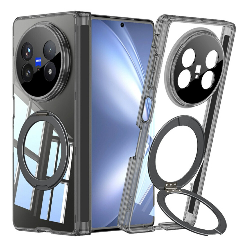 (Transparent ) Gkk For Vivo X Fold5 5G Magnetic Case Rotating Kickstand Hinge Protection Clear Tpu Phone Cover Black 6914297849829