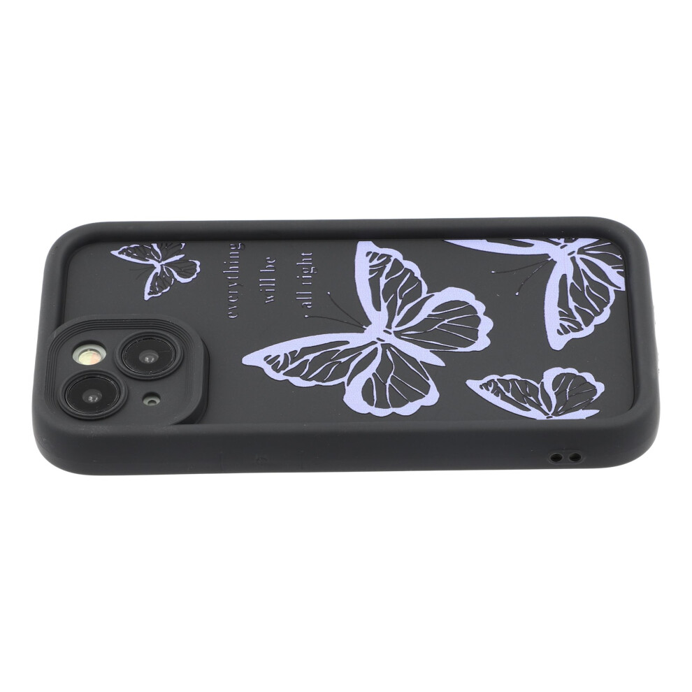 (Purple) For Iphone 14 Case Butterfly Print Tpu Shockproof Phone Back Cover Purple 6914292803918