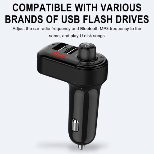 VALSEEL Car Bluetooth FM Transmitter with USB Charger 2