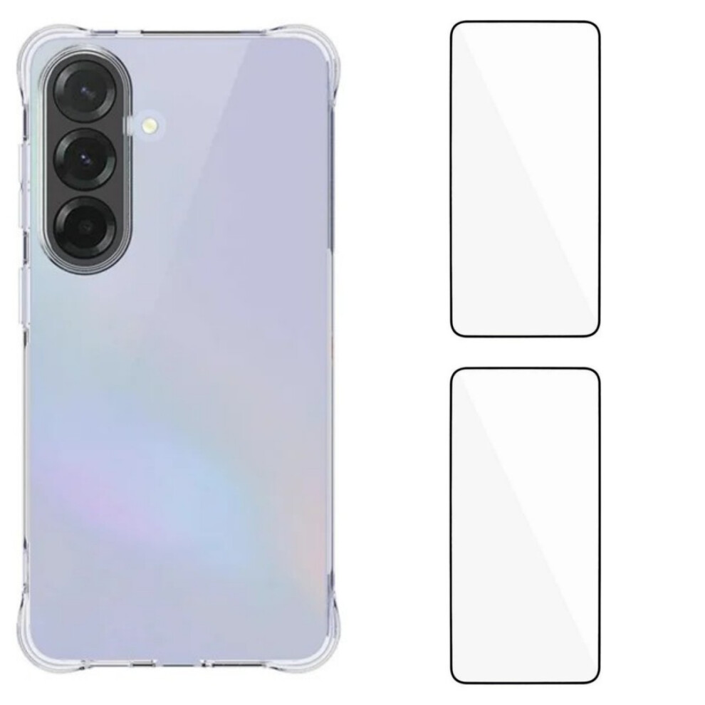 (Transparent) Wanlonfeng For Samsung Galaxy S26 Tpu Case Wl2 Series 2.0Mm Phone Cover With 2Pcs Tempered Glass Films 6914294018860