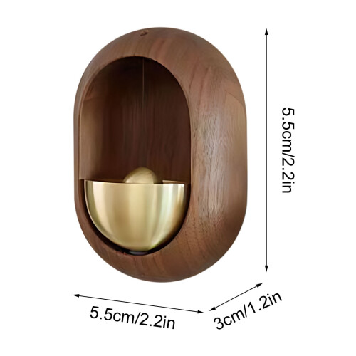 Quinlirra Brass Dopamine Doorbell for Ring – Solid Wood, 2