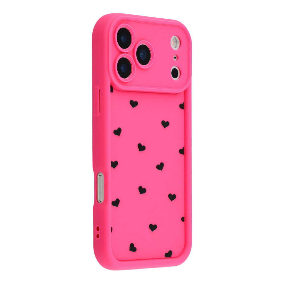 (Rose) For Iphone 17 Pro Max Case Heart Pattern Tpu Phone Cover With Stepped Edge 6914297869575