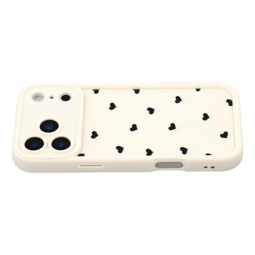 (White) For Iphone 17 Pro Case Heart Pattern Tpu Phone Cover With Stepped Edge White 6914297730066