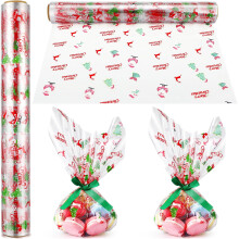 Christmas wrapping paper roll transparent cellophane 1 roll