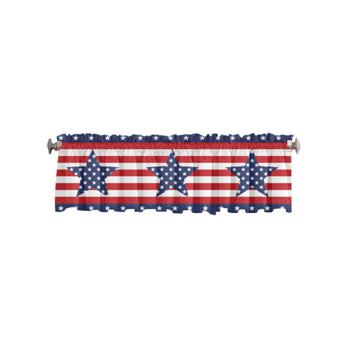 Independence Day Kitchen Valance Red Blue White Stars 1
