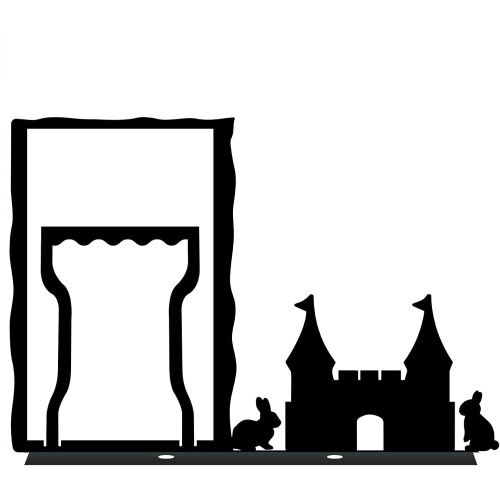 Μεταλλική κάθετη κορνίζα φωτογραφιών Castle Rabbit 3x5, συμβατή με το Bunny Black Vintage