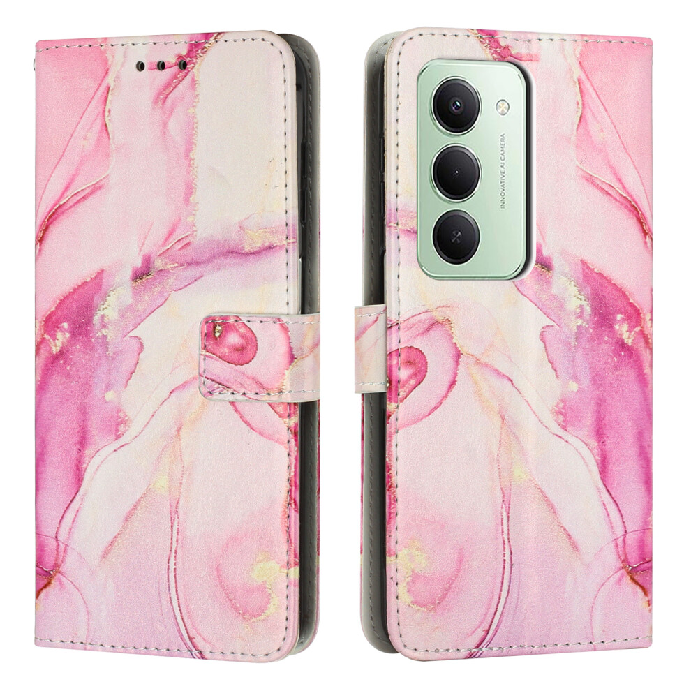 (Rose ) For Xiaomi Redmi 15 4G (Eu) (171Mm) Stand Case Marble Pattern Pu Leather Wallet Phone Cover Gold 6914291116965