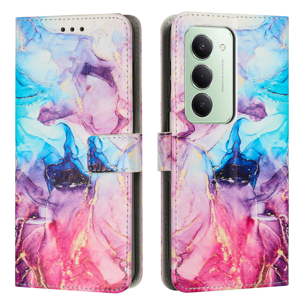 (Pink / Purple) For Xiaomi Redmi 15 4G (Eu) (171Mm) Stand Case Marble Pattern Pu Leather Wallet Phone Cover Pink,Purple 6914290109272