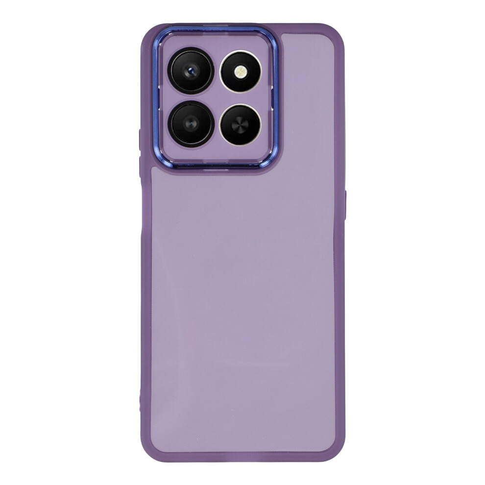 (Transparent ) For Honor X7d 4G / 400 Smart 5G Case Electroplated Camera Frame Tpu Phone Cover Purple 6914290586677