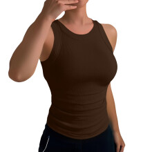 Women's Backless Tank Top Coffee L