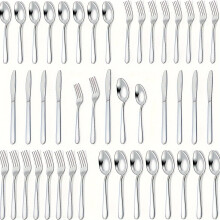 Ensemble de couverts en acier inoxydable 40/60/90 pièces - Durables, polis miroir, modernes et élégants pour la maison, les restaurants et les