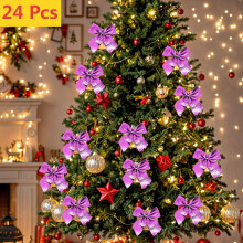 Purple Christmas Bows 5.5cm 24 Pcs