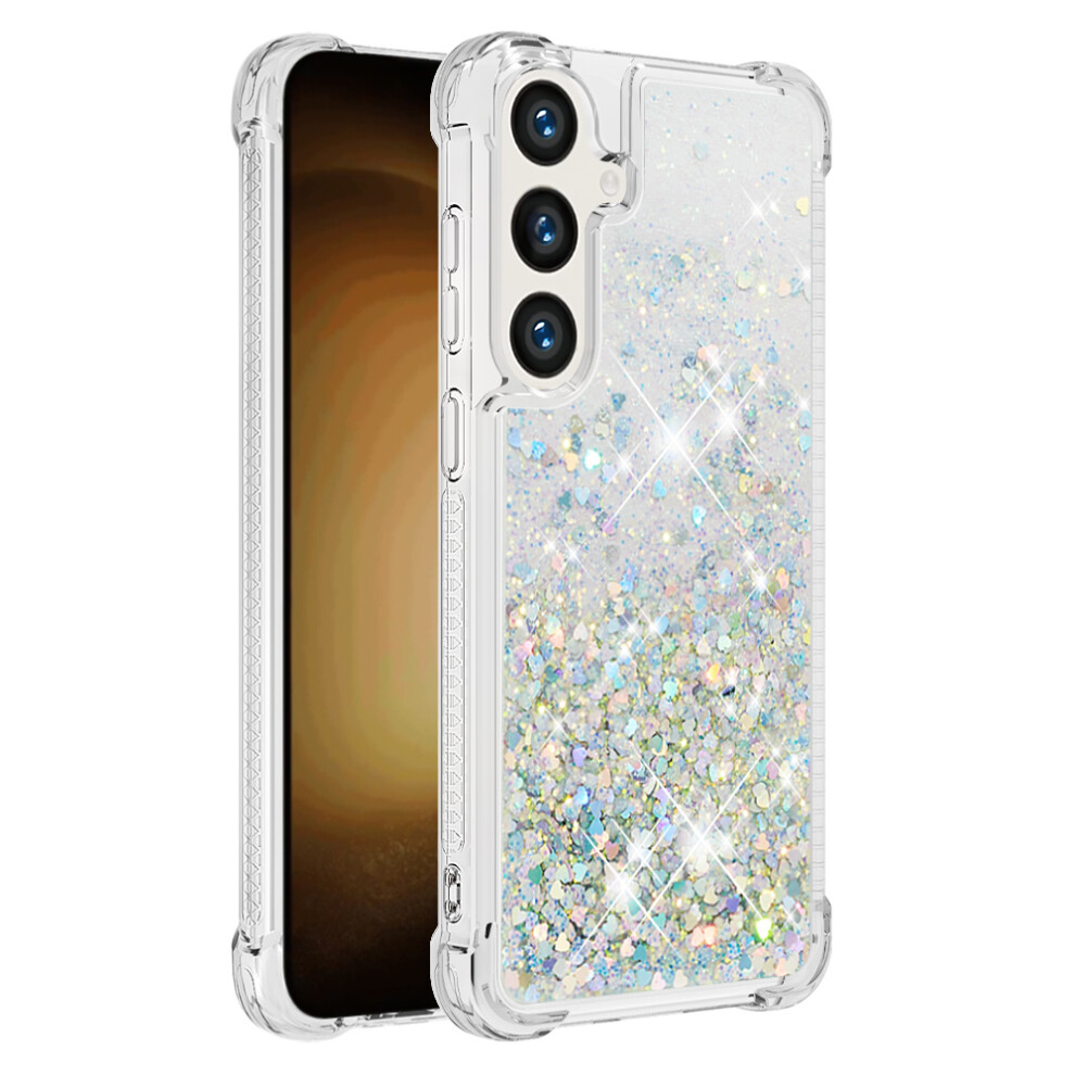 ( / Hearts) For Samsung Galaxy S25 Fe Tpu Case Glitter Quicksand Shockproof Phone Back Cover Silver 6914292294259