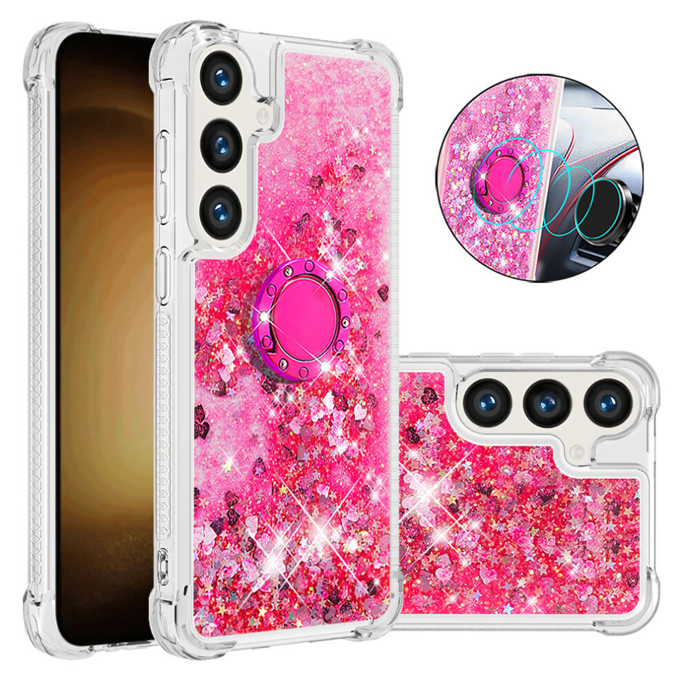 ( / Hearts) For Samsung Galaxy S25 Fe Tpu Case With Kickstand Quicksand Shockproof Cover Pink 6914297783901