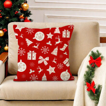 Funda de almohada con estampado navideño, funda de almohada decorativa para sofá de fiesta navideña, cojín de lino, decoraciones navideñas para