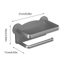 Storage Rack, Toilet Paper Freestanding Rustproof Toilet Paper With Accessories Stable Base Black Bathroom Toilet Paper,Gray