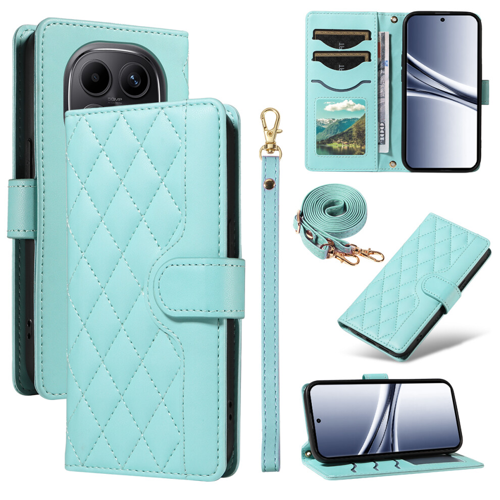 (Green) For Xiaomi Poco M8 5G / Redmi Note 15 5G (Global) Wallet Case Rhombus Leather Phone Cover With Strap Green 6914299501800