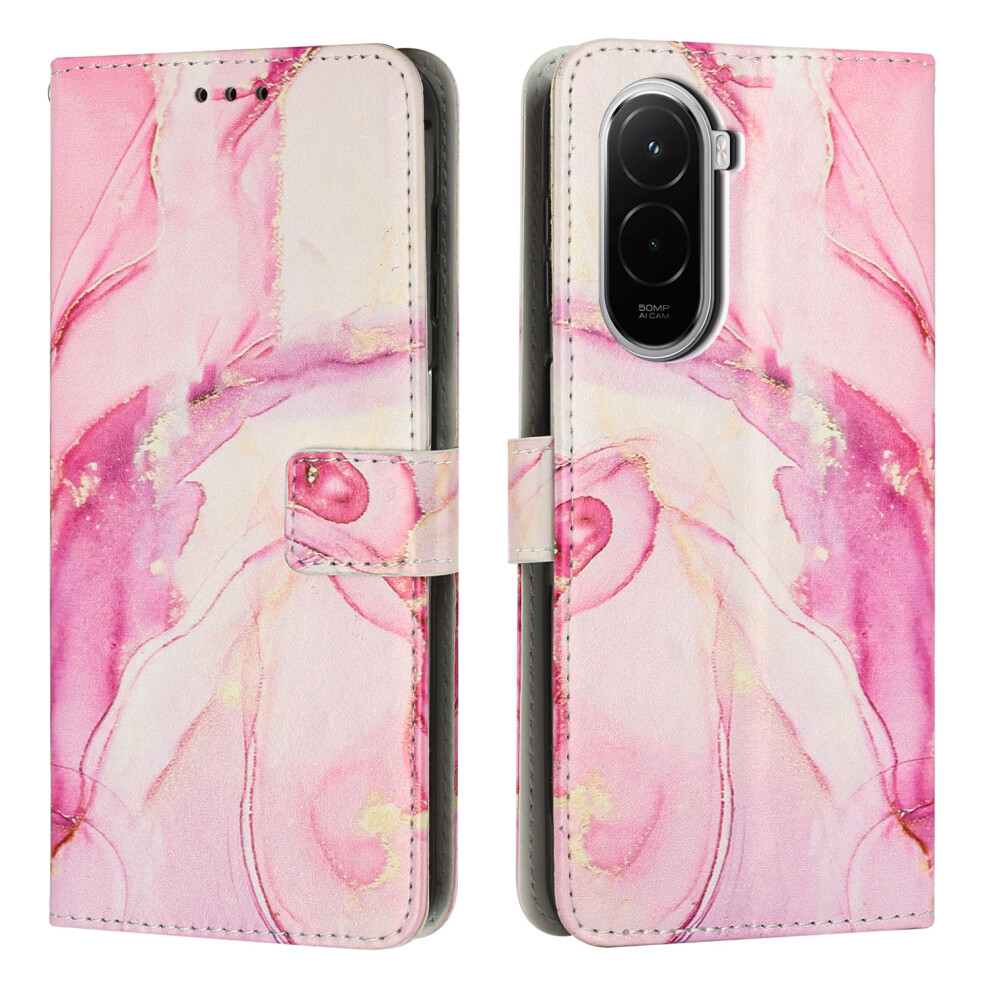 (Rose ) For Xiaomi Poco M7 4G (169Mm) Stand Case Marble Pattern Pu Leather Wallet Phone Cover Gold 6914292621000