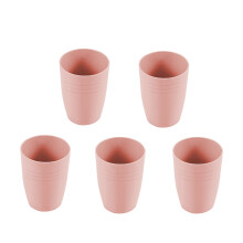 Lot de 5 gobelets réutilisables en plastique LksixuPCS, multicolores et empilables, avec pailles, compatibles lave-vaisselle, pour la cuisine, le