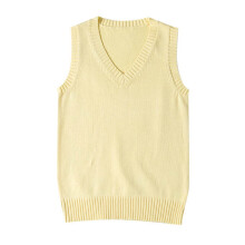 Women's vintage knitted sleeveless vest yellow 2XL