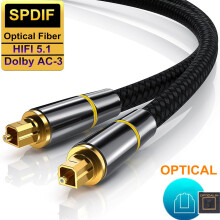 Lifetechs glasvezel audiokabel, digitale optische glasvezelkabel (SPDIF) voor tv en soundbar.