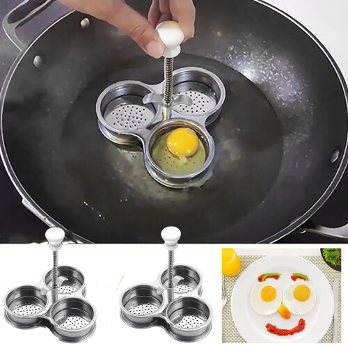 Egg Poacher Pan Stainless Steel 3-Cup Nonstick