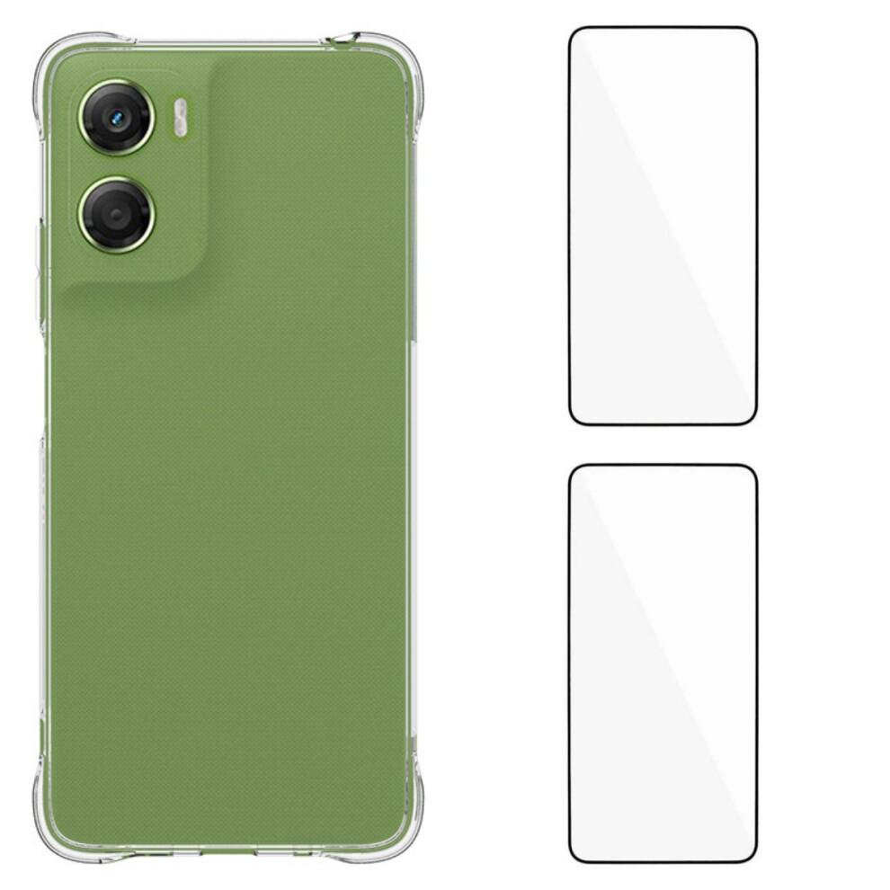 (Transparent) Wanlonfeng For Motorola Moto G06 Power 4G / G06 4G Tpu Case Wl2 Series 2.0Mm Phone Cover With 2Pcs Tempered Glass Films 6914296622720