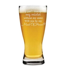 Verre à bière Pilsner 44 cl Demande en mariage pour demoiselle d'honneur
