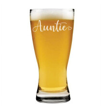 Beer Pilsner Glass Auntie with Heart 15 oz