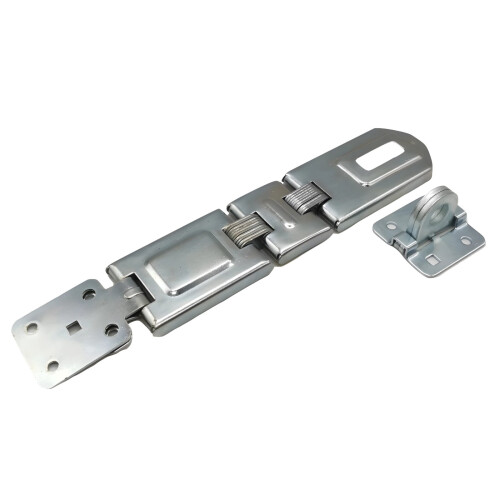 Steel Hasp Latch 19 cm 3-Fold with Screws Silver
