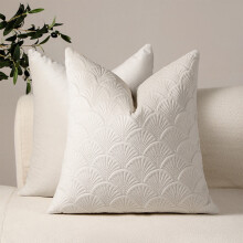 Funda de almohada de terciopelo con relieve floral de 45 x 45 cm (18 x 18 pulgadas)
