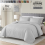 (Double, Silver) Premium Stripe Duvet Cover Set & Pillowcase Pair 1