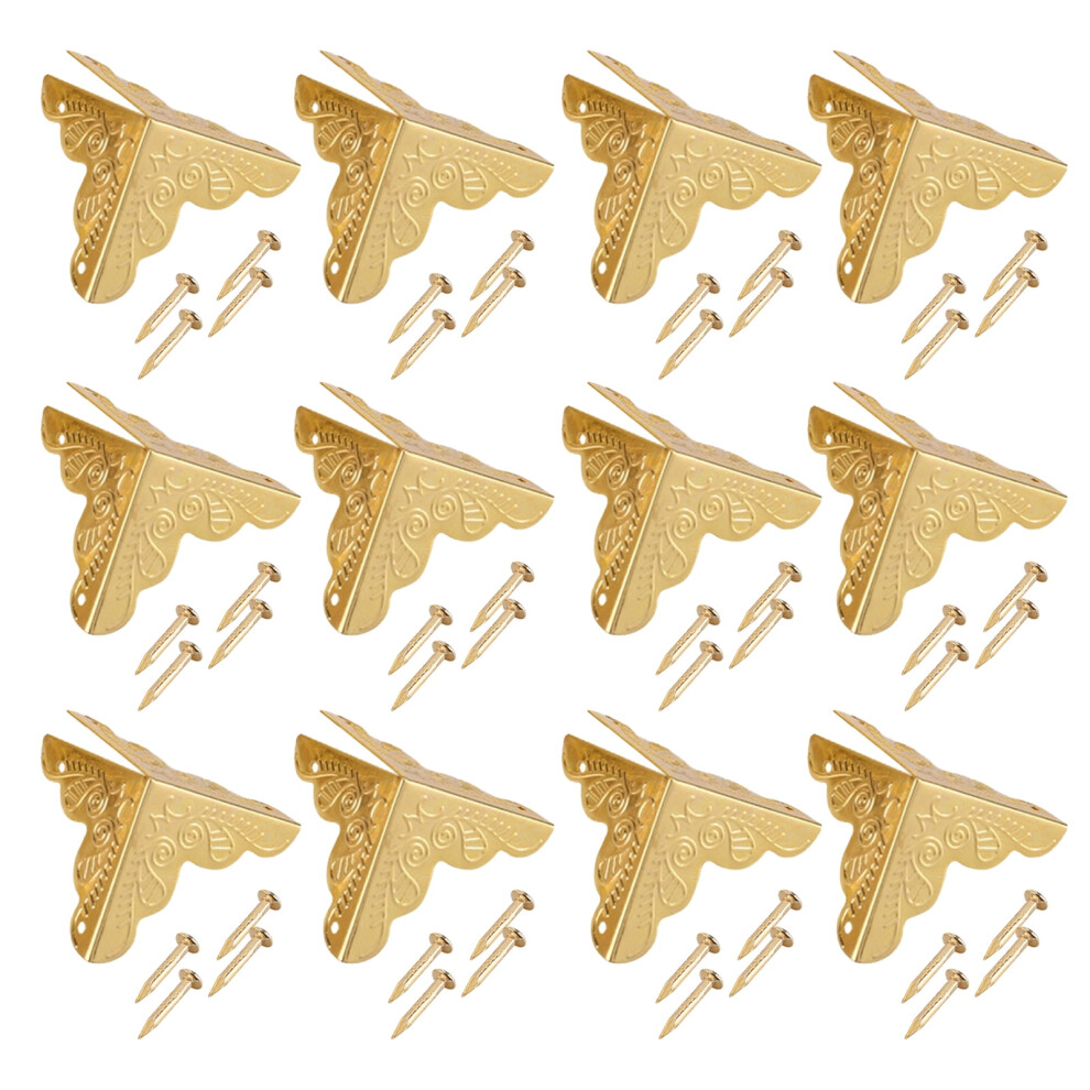 MAGT Corner Protectors Golden Wooden Box Edge Guards 12pcs