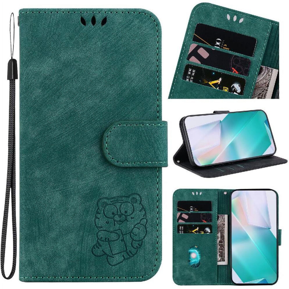 Google Pixel 8A Wallet Flip Case With Tiger Emboss And Card 971050036526