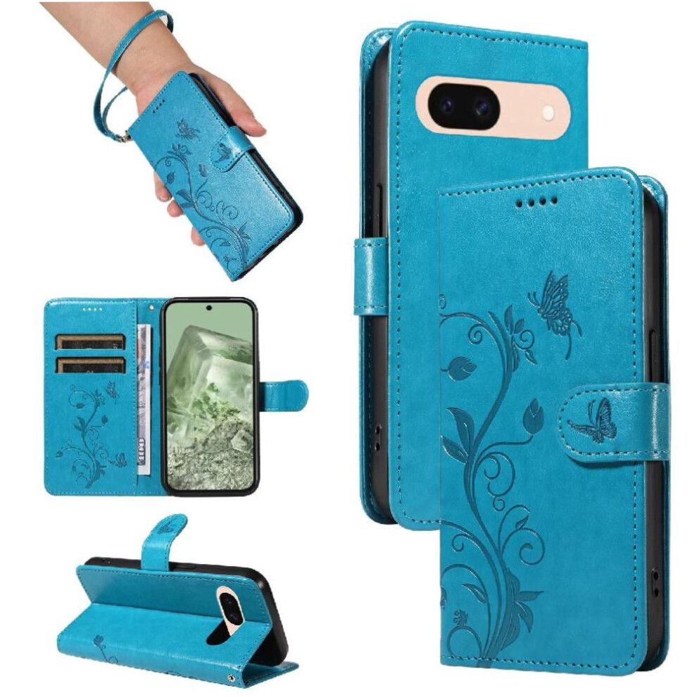 Google Pixel 8A Leather Wallet Case With Hand Strap And 971050036731