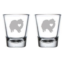 Schnapsgläser-Set im Pomeranian-Design, 2 Stück, 50 ml