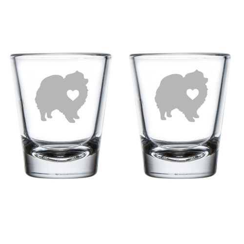 Schnapsgläser-Set im Pomeranian-Design, 2 Stück, 50 ml