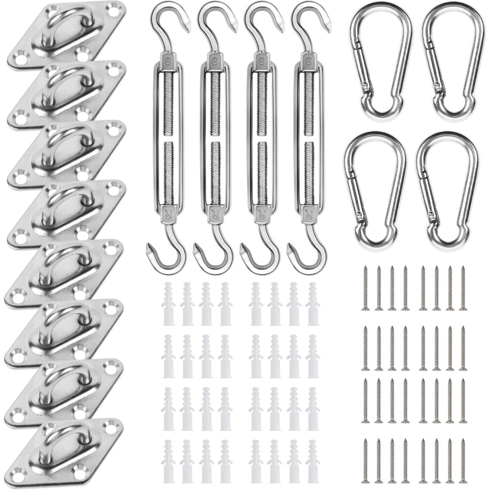 Stainless Steel Oblong Pad Eye Plate With Carabiner Clip 1 908436132848