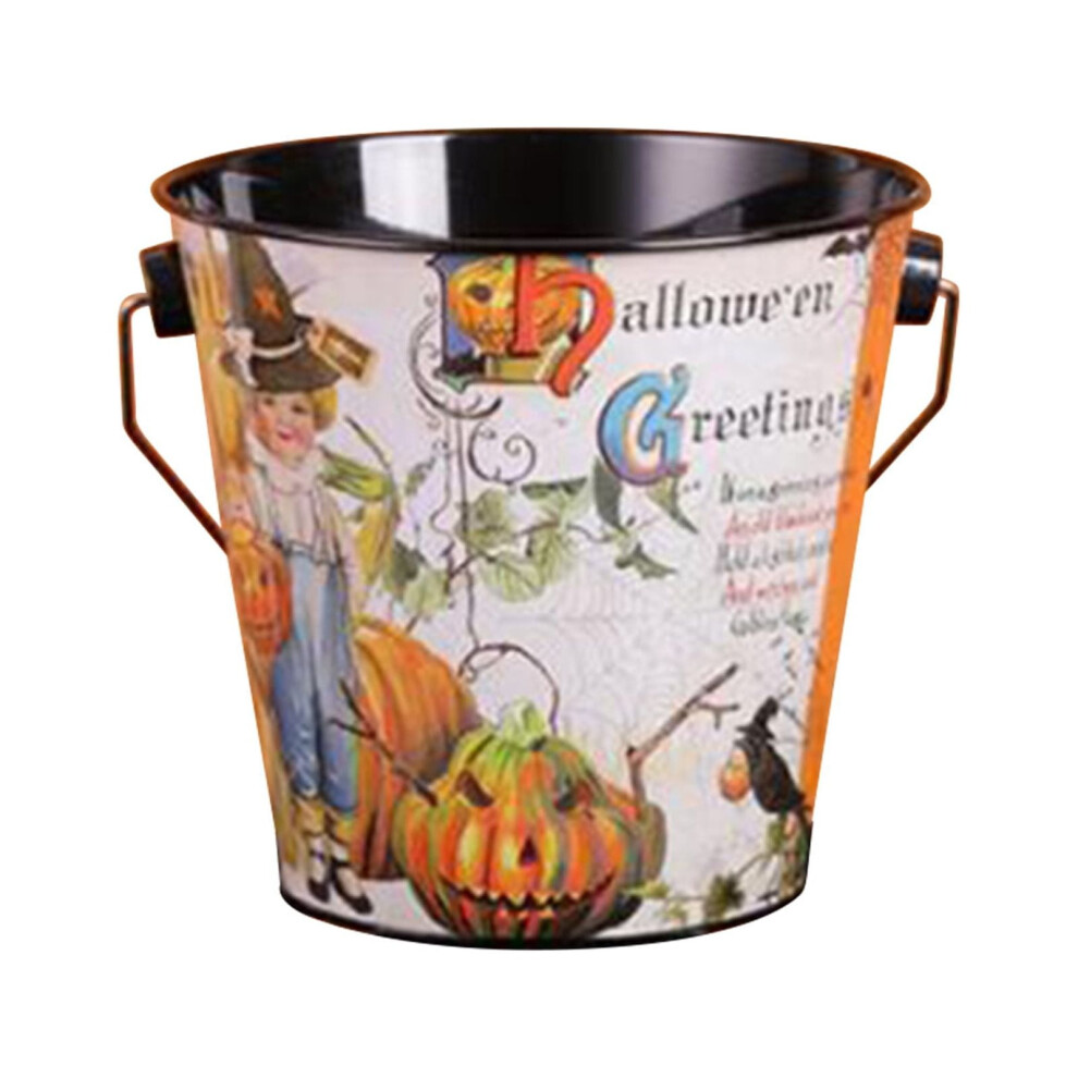 Halloween Candy Bucket Iron Pumpkin Pail 1 Piece 971050011417