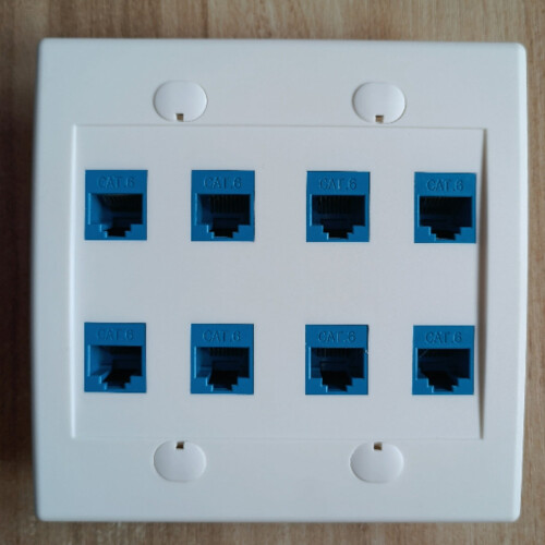 Καλώδιο Ethernet τοίχου 8 θυρών - διπλής σύνδεσης Cat6RJ45Jack, πρόσοψης θηλυκό σε θηλυκό -