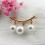 Pearl charm safety pin brooch silver 1 piece 8