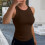 Women's Backless Tank Top Coffee L 2