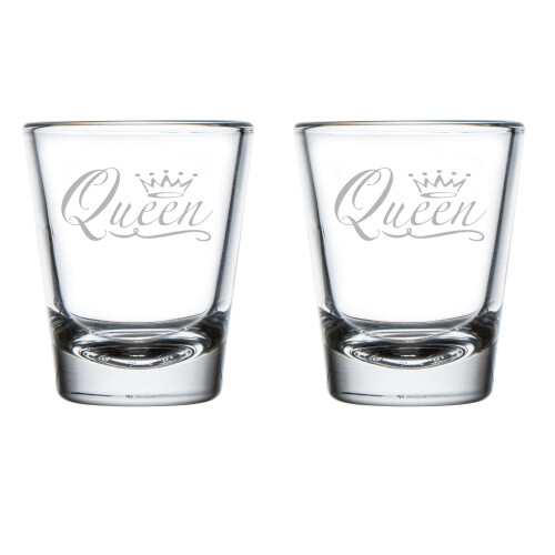Schnapsgläser im Queen-Stil, 50 ml, 2er-Set