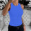 Women's Backless Tank Top Blue 2XL 2