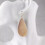 RSAMD boho leather teardrop earrings orange marble 1 pair 2