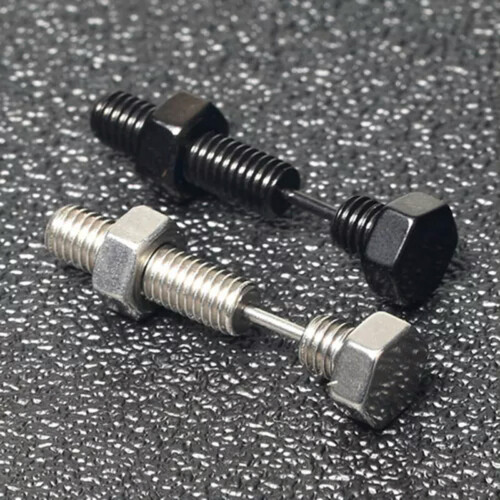 Punk Nail Screw Ear Stud 1 Piece White 2